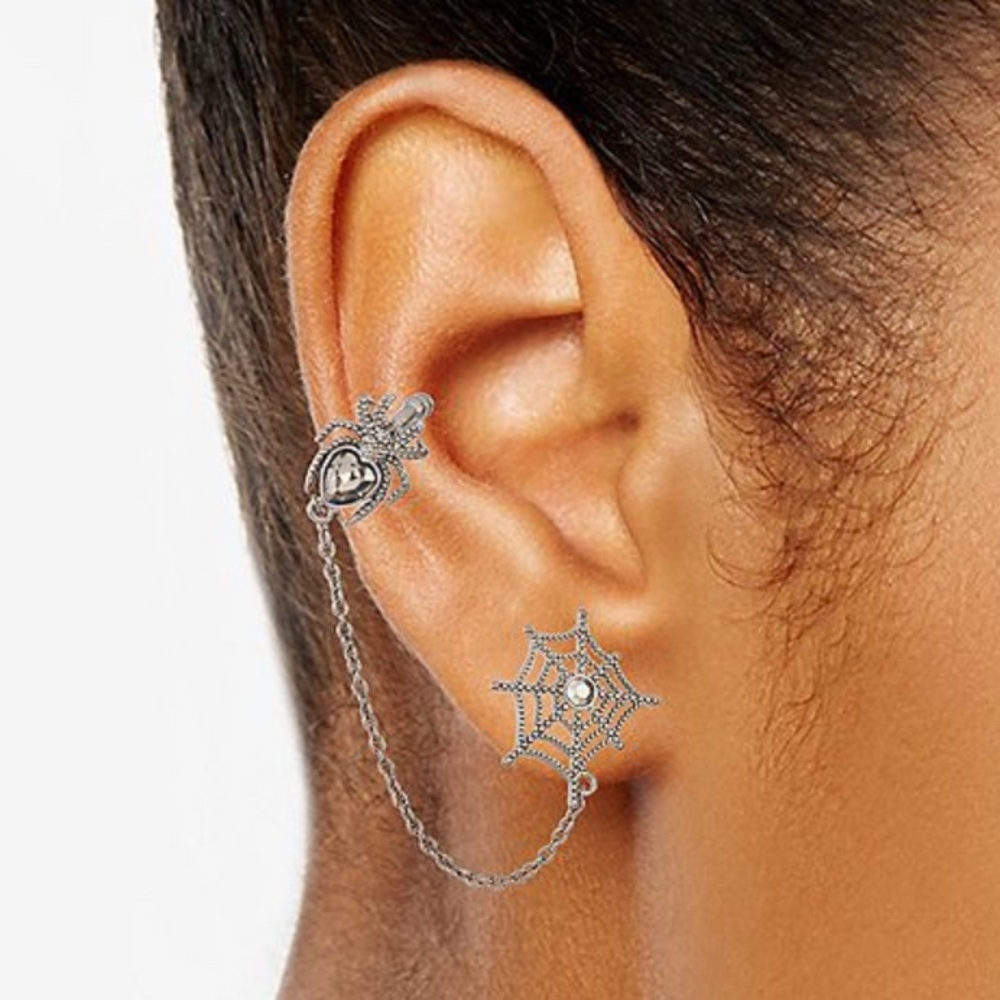 Simply Vera Vera Wang Silver Spider Ear Cuff Set NWT